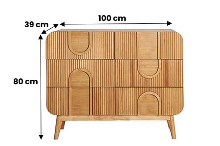 Commode moderne en bois 6 tiroirs