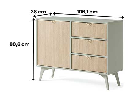 Dimensions de la commode