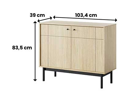 Dimensions de la commode