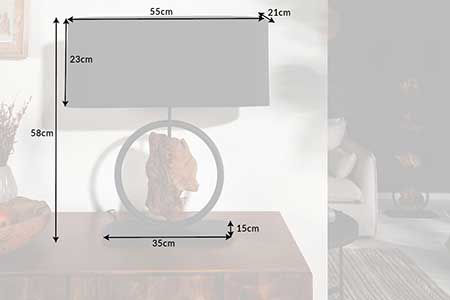 Dimensions détaillées de la lampe de table