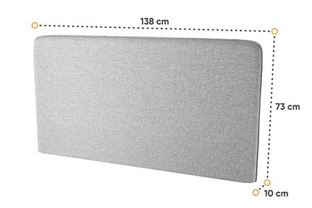 Dimensions détaillées de l'appui tête gris