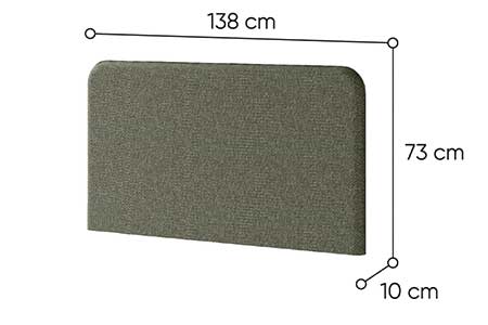 Dimensions détaillées de l'appui tête vert