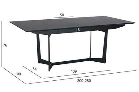 Dimensions détaillées de la table à manger