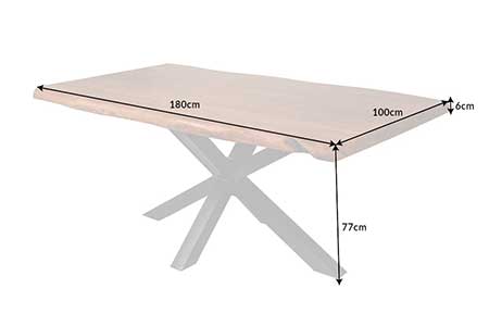 Table à manger en bois d'acacia