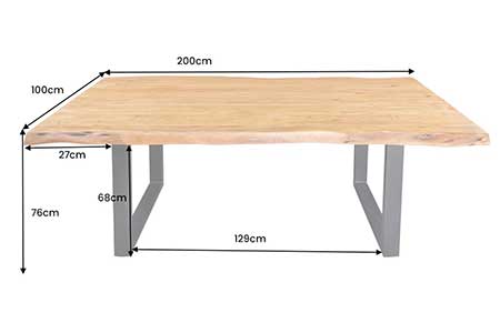 Table à manger en acacia 2m