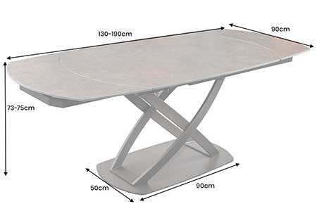 Table à manger extensible avec allonge en céramique