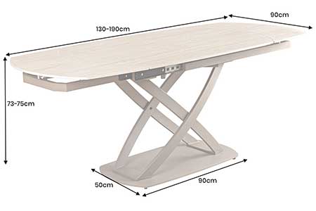 Table à manger extensible travertin