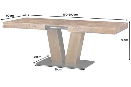 Dimensions de la table extensible
