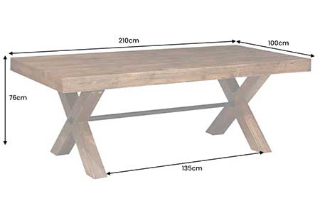 Dimensions de la table rectangulaire