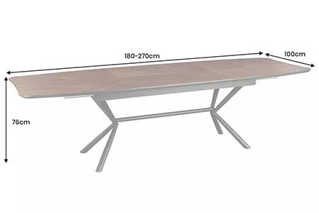 Dimensions de la table extensible