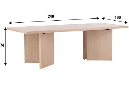 Dimensions détaillées de la table à manger