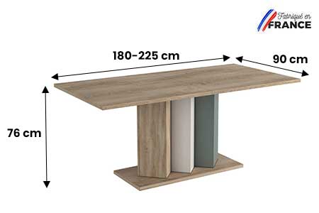 Table à manger avec allonge centrale