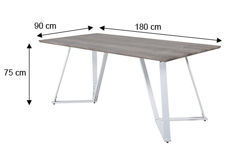 Dimensions détaillées de la table à manger