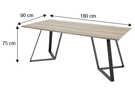 Dimensions détaillées de la table à manger