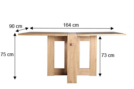 Dimensions de la table à manger pliante