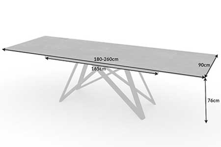 Dimensions détaillées de la table à manger