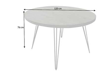 Dimensions détaillées de la table à manger