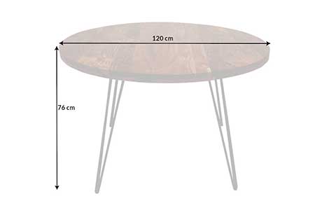 Dimensions détaillées de la table ronde
