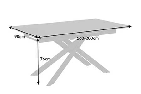 Dimensions détaillées de la table extensible