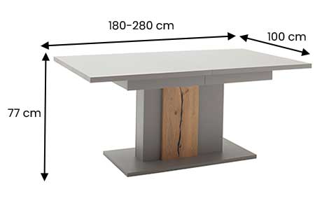 Dimensions détaillées de la table à manger