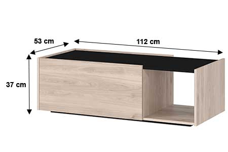 Dimensions détaillées de la table basse