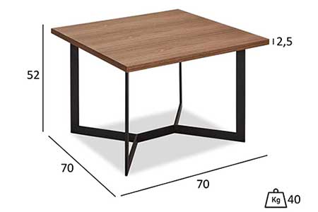 Dimensions détaillées de la table basse