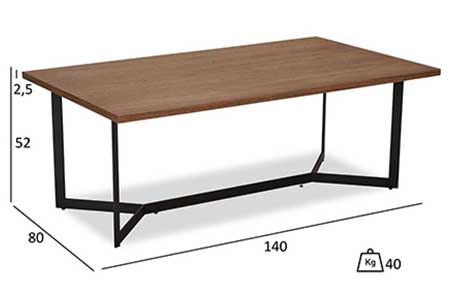 Dimensions détaillées de la table basse