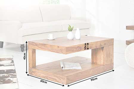 Table basse de salon en bois de sesham