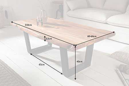 Dimensions détaillées de la table basse