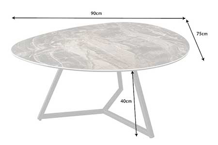 Dimensions détaillées de la table basse