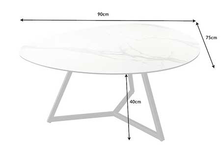 Dimensions détaillées de la table basse