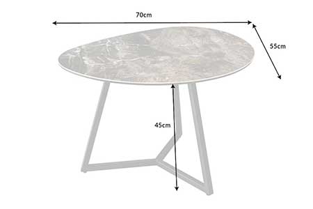 Dimensions détaillées de la table basse