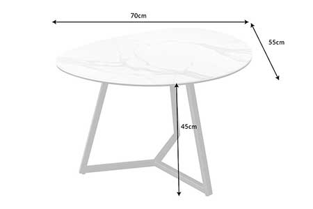 Dimensions détaillées de la table basse