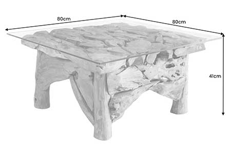 Dimensions détaillées de la table basse