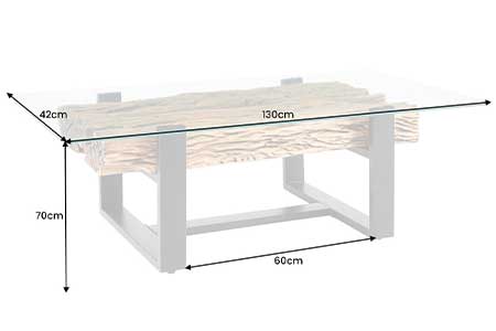 Dimensions détaillées de la table basse