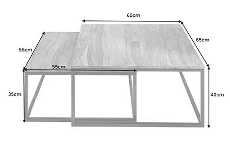 Dimensions détaillées des tables basses