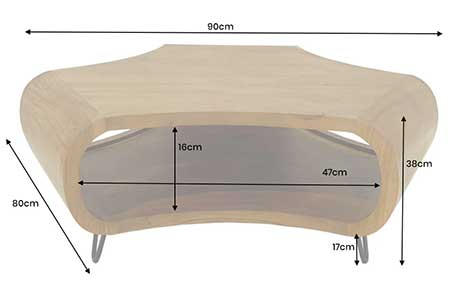 Table basse 90 cm en acacia miel