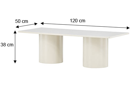 Dimensions détaillées de la table basse