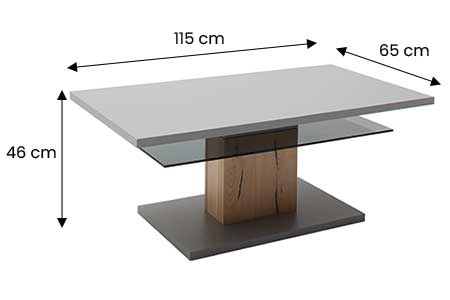 Dimensions détaillées de la table basse