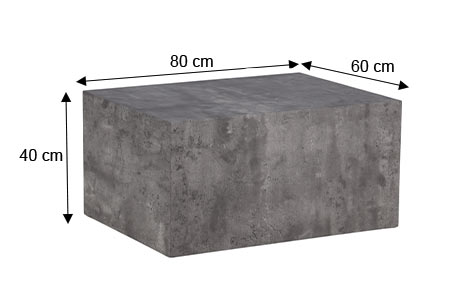 Dimensions détaillées de la table basse