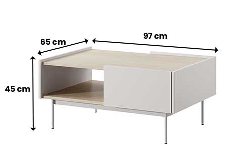 Dimensions de la table basse avec rangement