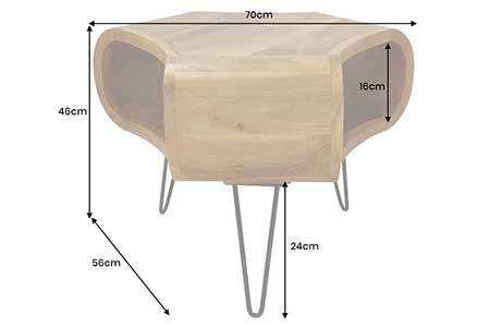 Table basse en acacia miel