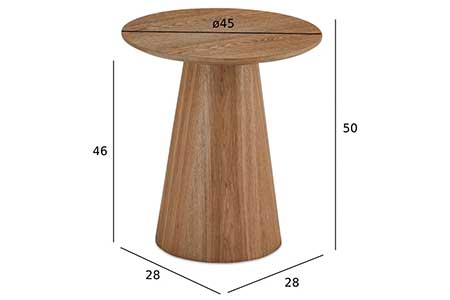 Dimensions détaillées de la table d'appoint