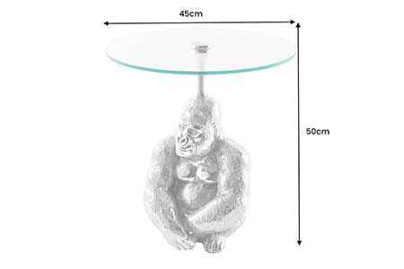 Dimensions détaillées de la table d'appoint gorille
