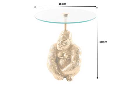 Dimensions détaillées de la table d'appoint gorille