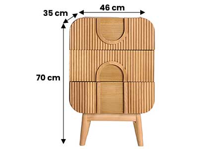 Chevet moderne en bois 3 tiroirs