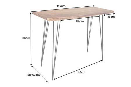 Table haute de bar en bois massif