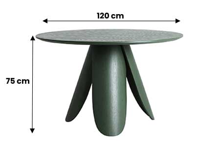 Table à manger verte ronde