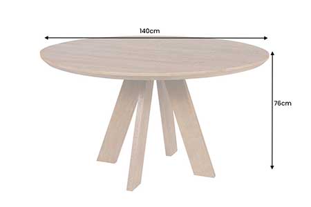 Table à manger ronde 6 personnes en manguier
