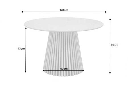 Dimensions détaillées de la table ronde